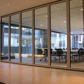 دیوارهای پارتیشن کشویی شیشه ای تلفن همراه برای تقسیم اتاقها برای دفتر