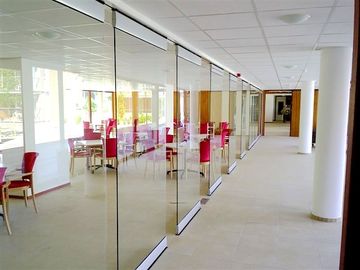 تقسیم کننده اتاق تقسیم شیشه ای بدون فریم آلومینیوم بدون آویز برای دفتر