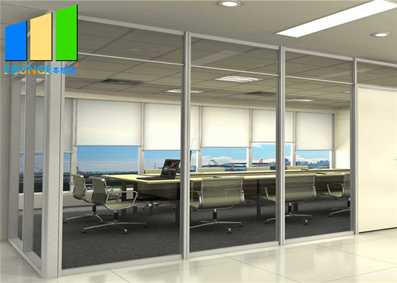 قاب آلومینیومی جداکننده اتاق داخلی دیوار جداکننده تک شیشه ای برای اتاق جلسه اداری