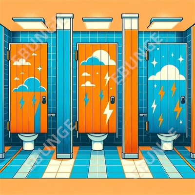 مقاومت بالا در برابر ضربه و دیوار جدایی توالت ضد آتش برای مناطق عمومی سنگین