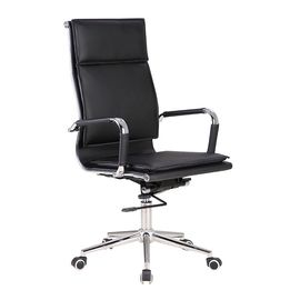 صندلی صندلی ارگونومیک چرم سیاه چرم سیاه و سفید، صندلی فریم فلزی بالا
