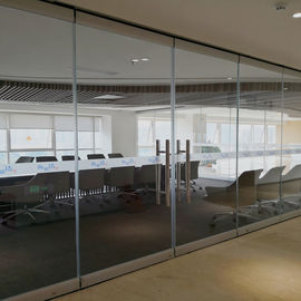 پارتیشن های مبلمان اداری شیشه ای Frameless دیوارهای قابل اجرا برای اتاق کنفرانس