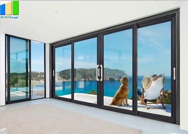 درهای کشویی شیشه ای دو جداره EBUNGE آکاردئونی بیرونی تجاری برای درب مسکونی