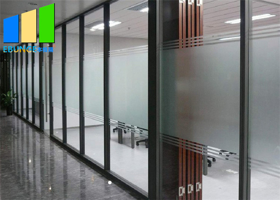 اطاقک پارتیشن اداری درب پارتیشن شیشه ای ثابت قاب قابل حمل برای ساختمان تجاری